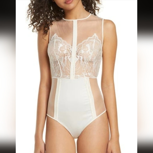 Calvin Klein Ivory Spring Rose Bodysuit - Picture 2 of 15
